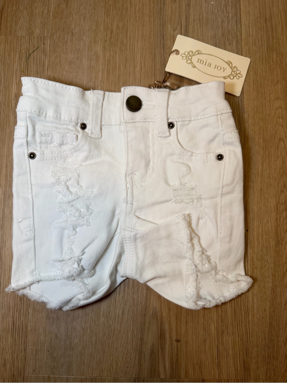 Joyfolie White Distressed Girls' Denim Shorts